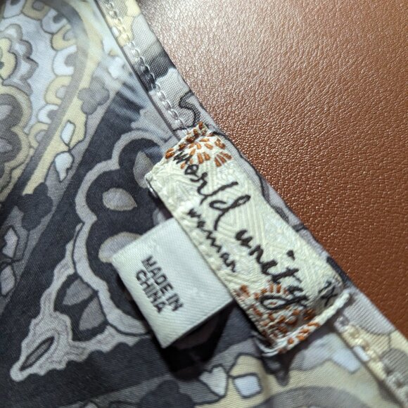 World Unity Dress 1X Maxi Stretch Sleeveless V Neck Embellished Gray Tie Dye - Picture 6 of 6